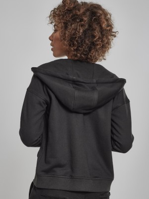 Дамски черен суичър с цип Urban Classics