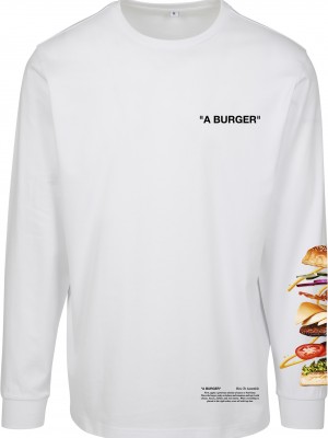 Мъжка блуза в бяло Mister Tee Burger Longsleeve 