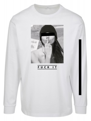 Мъжка блуза в бяло Mister Tee Fuck it Longsleeve