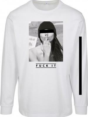 Мъжка блуза в бяло Mister Tee Fuck it Longsleeve