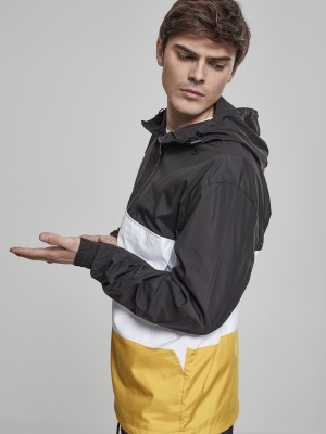 Мъжко преходно яке в три цвята Urban Classics blk/chromeyellow/wht