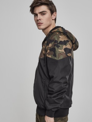Мъжко спортно яке Urban Classics в черно с камуфлаж