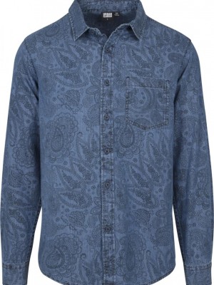 Мъжка дънкова риза Urban Classics в син цвят