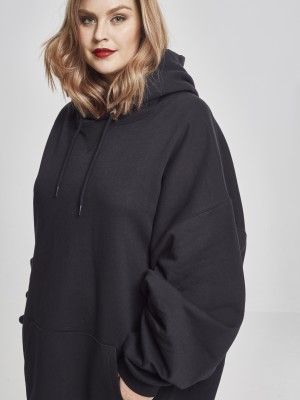 Дамски дълг суичър Urban Classics в черен цвят