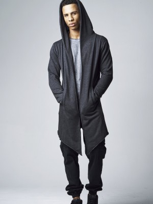 Мъжка асиметрична суичър жилетка в тъмносиво Urban Classics