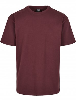 Мъжка изчистена тениска в тъмночервенo Urban Classics cherry 