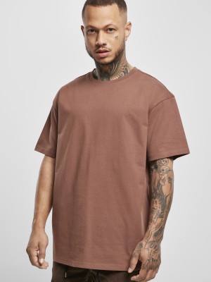 Мъжка изчистена тениска в кафяво Urban Classics bark 
