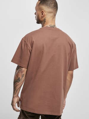Мъжка изчистена тениска в кафяво Urban Classics bark 