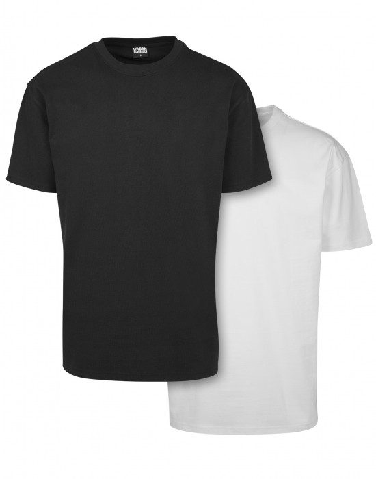 Комплект два броя тениски в черно и бяло Urban Classics, Urban Classics, Тениски - Complex.bg