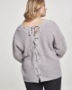 Дамски сив пуловер Urban Classics с връзки на гърба, Urban Classics, Блузи - Complex.bg