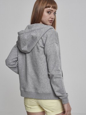 Дамски сив суичър с цип Urban Classics