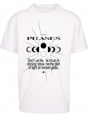 Мъжка тениска в бяло Мister Tee Moon Phases 