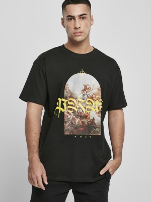 Мъжка тениска в черно Mister Tee Pray Painting 