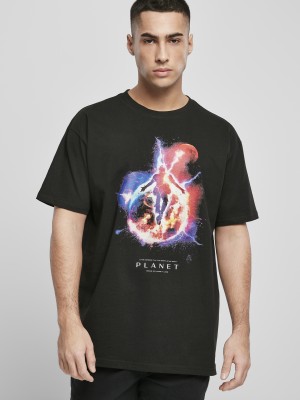 Мъжка тениска в черно Mister Tee Electric Planet 