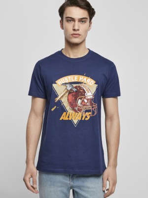 Мъжка тениска в синьо Mister Tee Hustle Hard Always