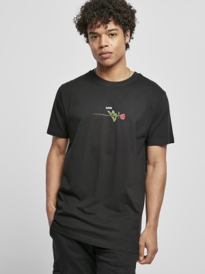 Мъжка тениска в черно Mister Tee Rose Love 