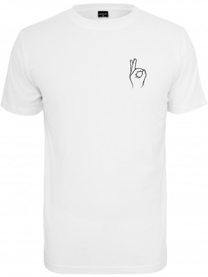 Мъжка тениска в бяло Mister Tee Easy Sign 