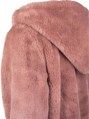 Дамско палто Urban Classics Teddy в тъмнорозов цвят Дамско палто Urban Classics Teddy в тъмнорозов цвят