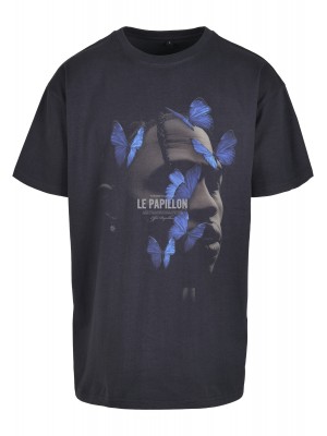 Мъжка тениска в тъмносиньо Mister Tee Le Papillon 
