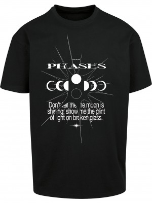 Мъжка тениска в черно Mister Tee Moon Phases 