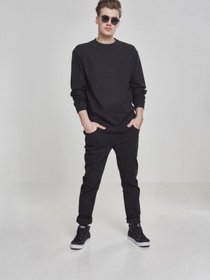 Мъжка черна блуза Urban Classics с U-образно деколте