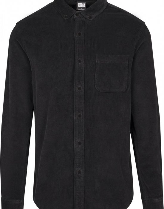 Мъжка риза Urban Classics Corduroy в черен цвят, Urban Classics, Ризи - Complex.bg