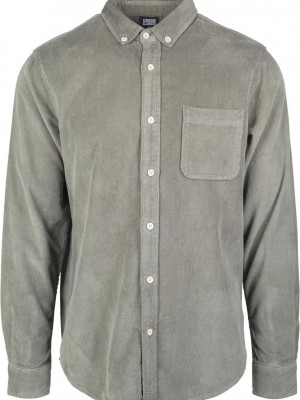Мъжка риза Urban Classics Corduroy в цвят маслина Мъжка риза Urban Classics Corduroy в цвят маслина