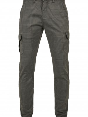 Мъжки карго панталон в тъмносиво Urban Classics AOP Glencheck 