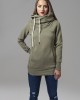 Дамски суичър в цвят маслина Urban Classics Ladies Long Logopatch Hoody, Urban Classics, Суичъри - Complex.bg