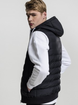 Мъжка жилетка без ръкави в черно Urban Classics Small Bubble Hooded Vest 