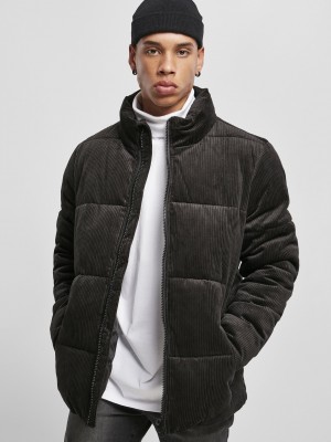 Мъжко яке черно Urban Classics Boxy Corduroy Puffer