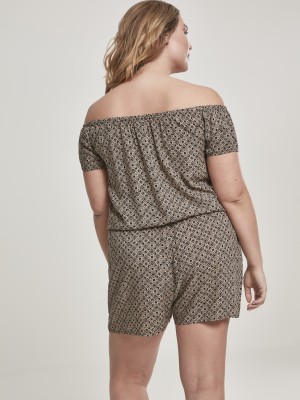 Дамски къс гащеризон с голи рамене Urban Classics blackflower