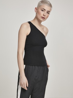 Дамски асиметричен потник Urban Classics в черен цвят