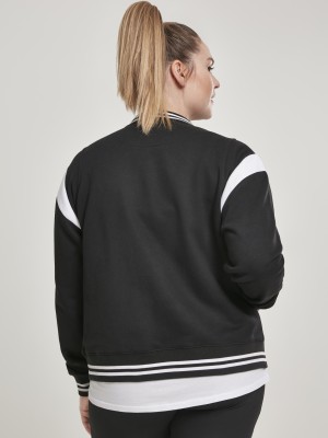 Дамско колежанско яке Urban Classics в черно и бяло Дамско колежанско яке Urban Classics в черно и бяло