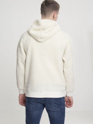 Мъжки пухкав суичър  в бяло Sherpa offwhite