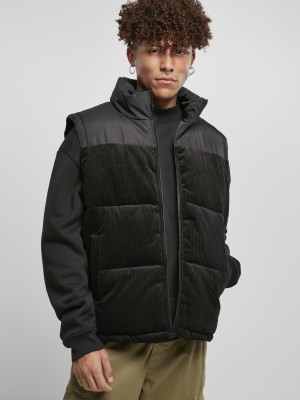 Мъжко яке без ръкави в черно Urban Classics Cord Vest 