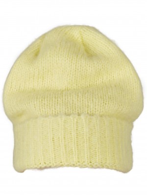 Шапка бийни в жълт цвят Acrylic Angora Beanie 