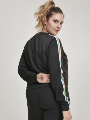 Дамска черна блуза с цветни ивици Urban Classics