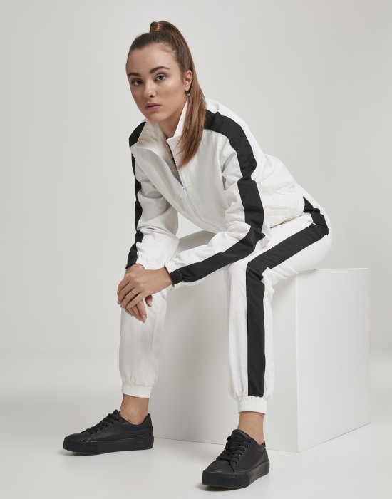 Дамско късо горнище Urban Classics wht/blk в бял цвят, Urban Classics, Якета - Complex.bg