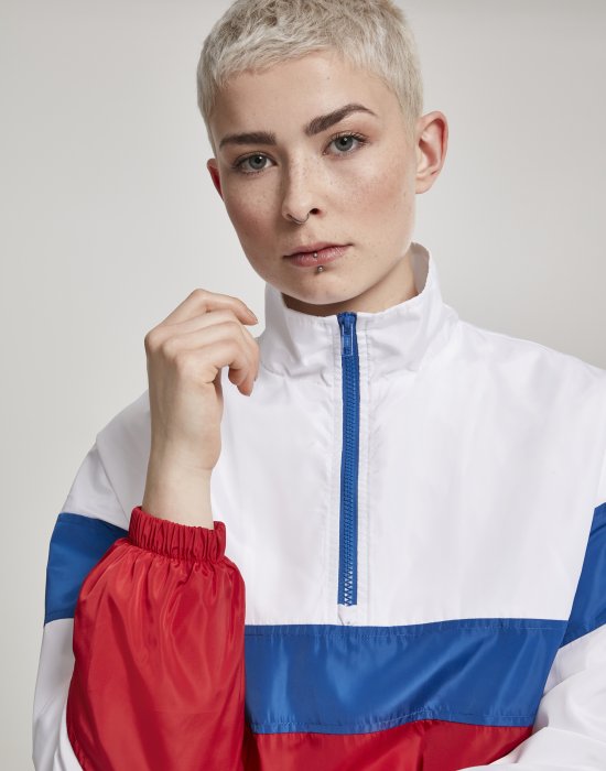 Дамско спортно горнище Urban Classics white/firered/brightblue, Urban Classics, Якета - Complex.bg