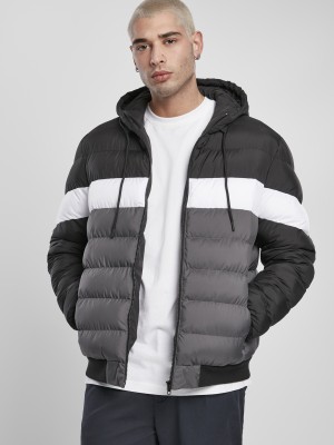 Мъжко зимно яке в черно и сиво Urban Classics Colorblock Bubble
