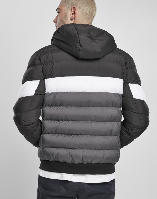 Мъжко зимно яке в черно и сиво Urban Classics Colorblock Bubble, Urban Classics, Зимни якета - Complex.bg