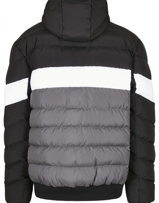 Мъжко зимно яке в черно и сиво Urban Classics Colorblock Bubble, Urban Classics, Зимни якета - Complex.bg