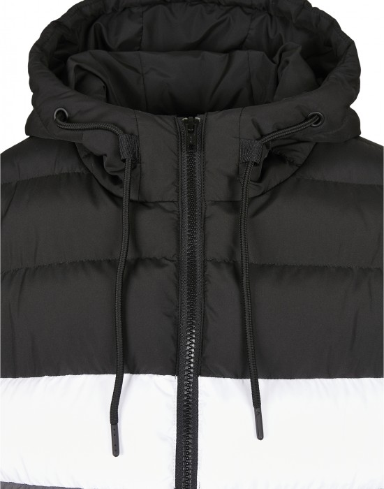 Мъжко зимно яке в черно и сиво Urban Classics Colorblock Bubble, Urban Classics, Зимни якета - Complex.bg