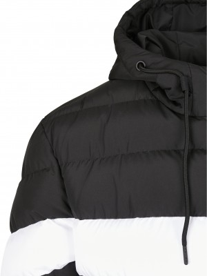 Мъжко зимно яке в черно и сиво Urban Classics Colorblock Bubble