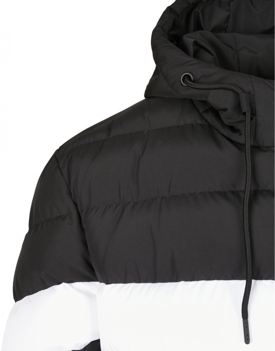 Мъжко зимно яке в черно и сиво Urban Classics Colorblock Bubble, Urban Classics, Зимни якета - Complex.bg