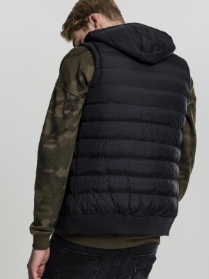 Мъжка жилетка без ръкави в черно от Urban Classics Small Bubble Hooded Vest