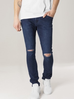 Мъжки тъмносини слим фит дънки Urban Classics dark blue