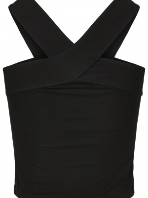 Дамски къс топ Urban Classics в черен цвят