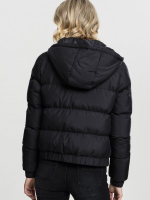Дамско яке в черно от Urban Classics Ladies Hooded Puffer  Дамско яке в черно от Urban Classics Ladies Hooded Puffer